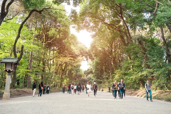 Touristes marchant au parc Yoyogi — Photo
