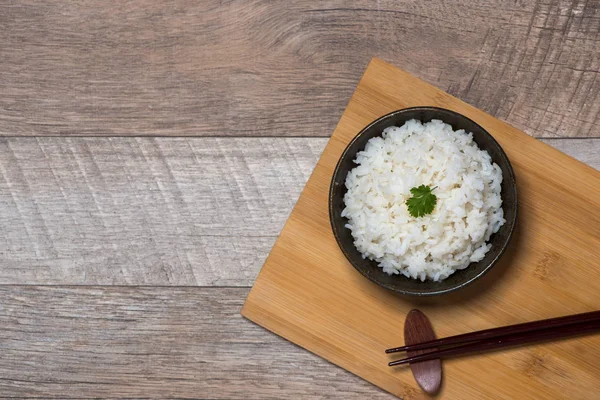 Boiled rice in a bowl — Stock Photo, Image