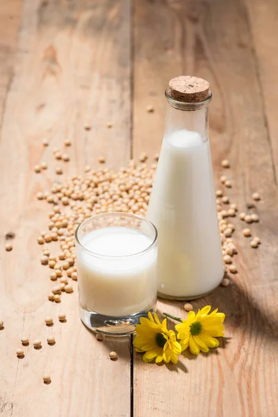Mleko sojowe i soi — Zdjęcie stockowe