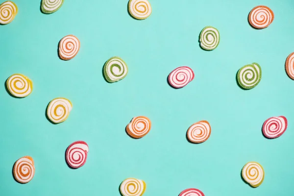 Candies on blue background — Stock Photo, Image