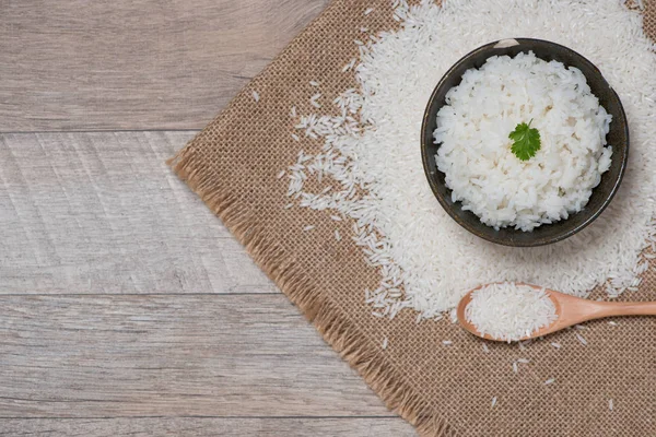 Cooked rice in bowl — Stock Photo, Image