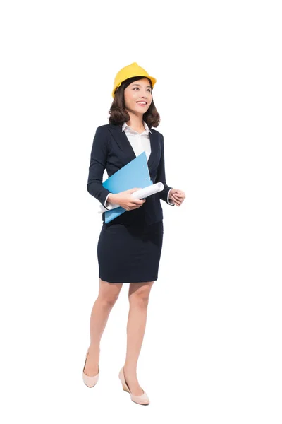 Vrouwelijke architect in helm — Stockfoto