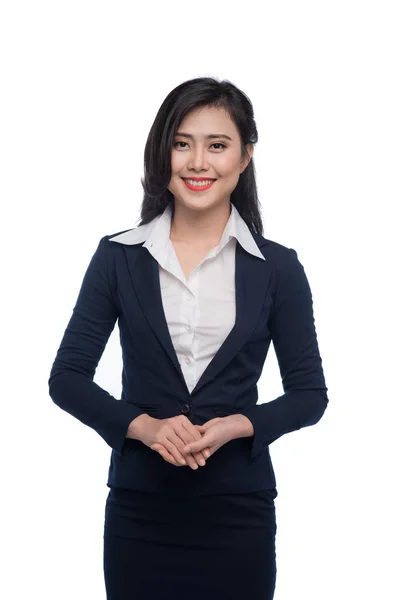 Portrait of an attractive young businesswoman isolated on white. — Stock Photo, Image