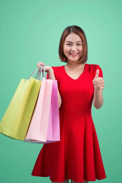 Chica con bolsas de compras — Foto de Stock