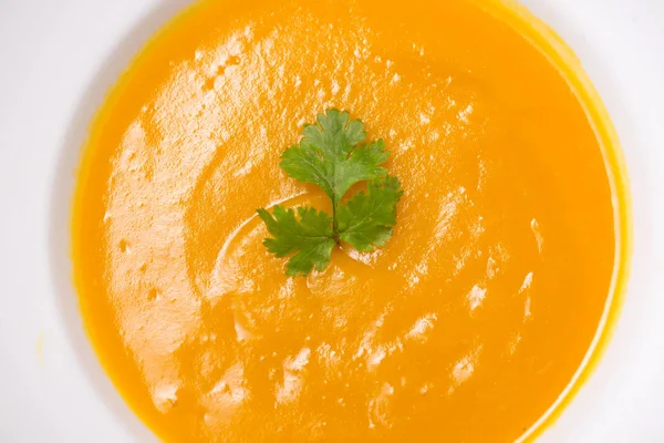 Zupa dyniowa i marchewkowa — Zdjęcie stockowe