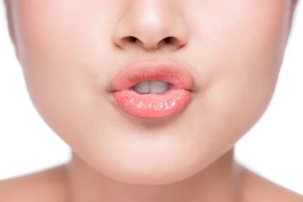 Lip makeup close up — Stock Photo, Image