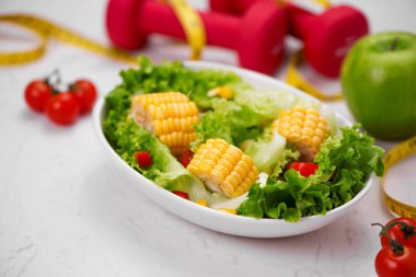 salata, halter ve ölçü birimi teyp