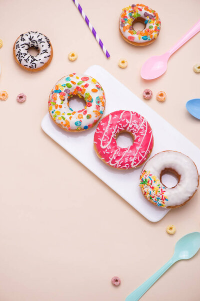 colorful glazed donuts