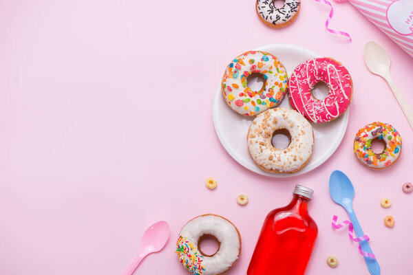 colorful donuts and party stuff 