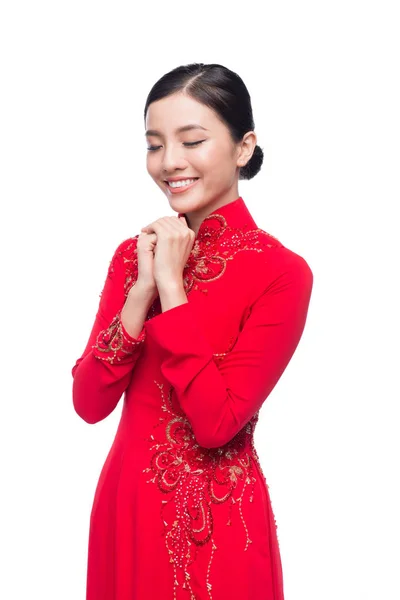 전통적인 드레스 베트남어 여자 — 스톡 사진