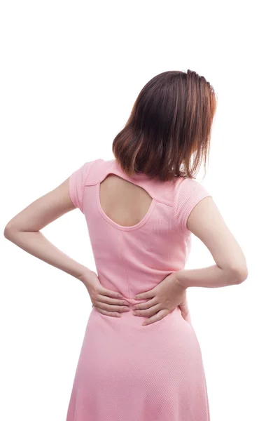 Woman having back pain — Stock Photo, Image