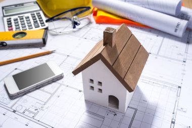 Bina konut planları üzerinde 