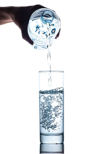 Water pouring into glass — Stock Photo, Image