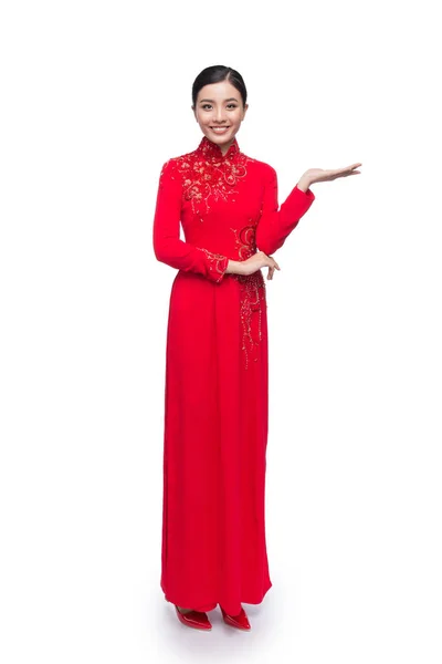 Vietnami nő a hagyományos ruha — Stock Fotó