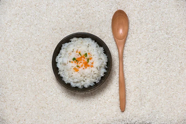 Cooked rice in bowl — Stock Photo, Image