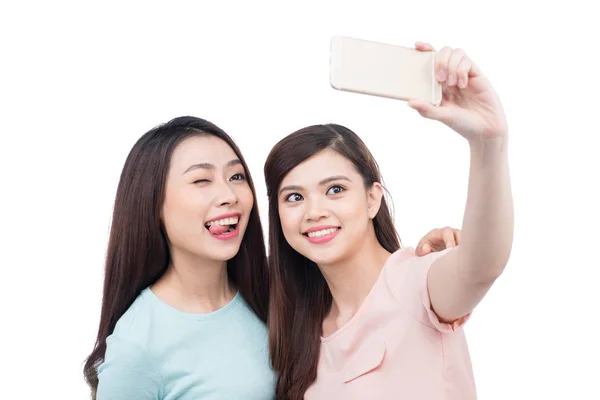 Vrouwen nemen zelfportret — Stockfoto