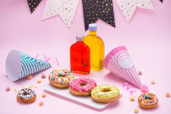 glazed donuts and party stuff