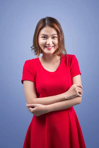 Mujer en vestido rojo — Foto de Stock