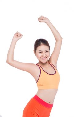 Esneme egzersizi yapan kadın.