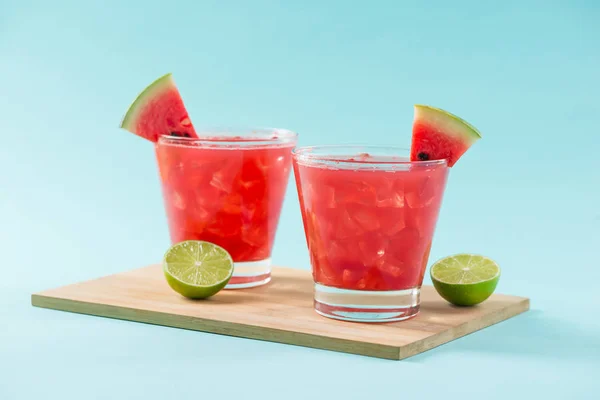 Gläser Wassermelonensaft — Stockfoto