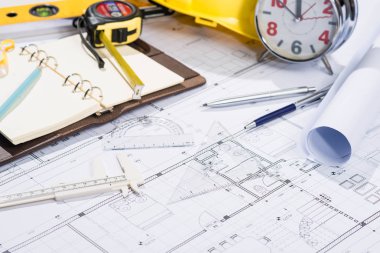 Mimarlar işyeri - mimari proje planları ile.