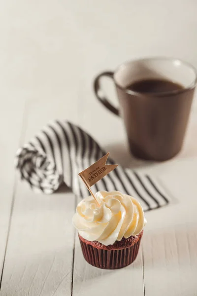 Cupcake en koffie beker — Stockfoto