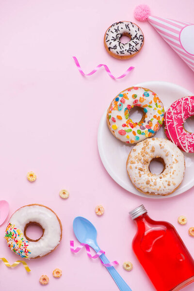 colourful sugary donuts 