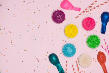 Tablo parti kurma. Geleneksel orta Sonbahar Festivali renkli mo