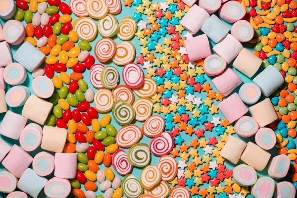 Snoepjes, marshmallow en gelei — Stockfoto
