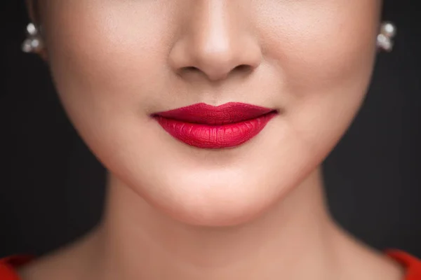 Female lips with red lipstick — Stock Photo, Image