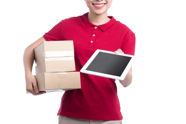 Delivery woman service — Stock Photo, Image