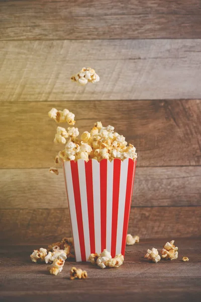 Popcorn in cardboard box — Stock Photo, Image