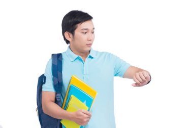 Öğrenci holding kitaplar