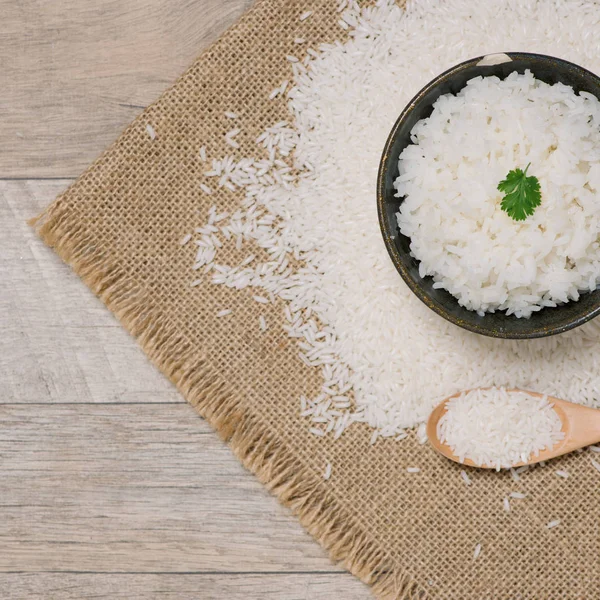 Cooked rice in bowls — Stock Photo, Image