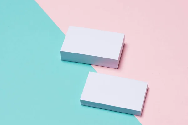 Business cards Mockup on two color background — Stock Photo, Image