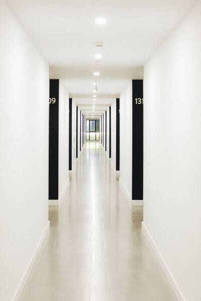 Modern interior. Corridor in a hotel building