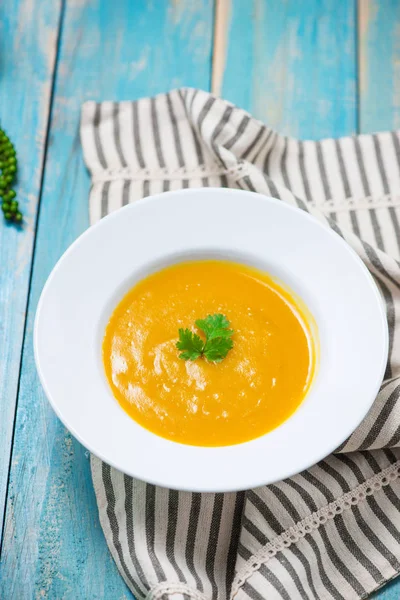 stock image pumpkin and carrot soup 