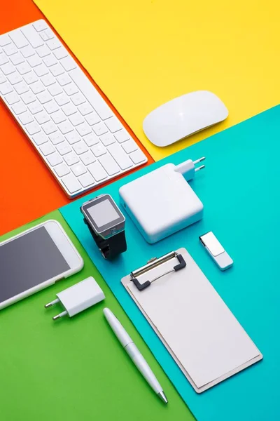 White electronic office objects — Stock Photo, Image