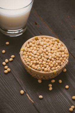 Süt ve soya fasulye ile cam