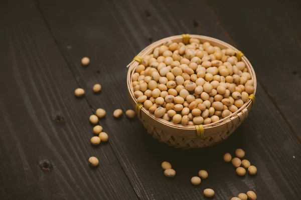 Soy beans in bowl — Stock Photo, Image