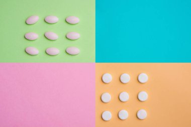 Hap ilaç renkli arka plan üzerinde.