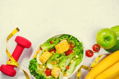 salata, halter ve ölçü birimi teyp