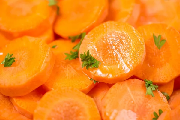 Peeled carrot slices in bowl. — Stock Photo, Image