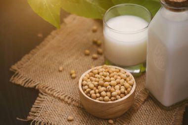 Soya sütü ve soya fasulyesi