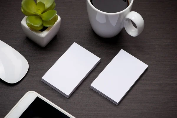 white blank business cards