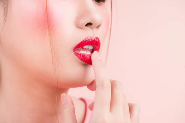 Lips of attractive girl — Stock Photo, Image