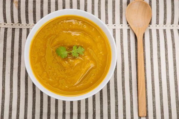 Bowl of pumpkin soup — Stock Photo, Image