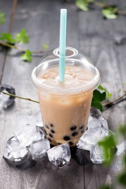 kahverengi kabarcık boba çay