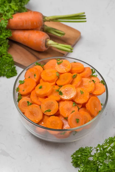 Chopped carrot slices — Stock Photo, Image