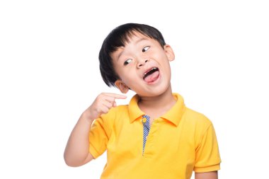 Süt diş Asya çocuğu kaybettim, görünümü kapatın.